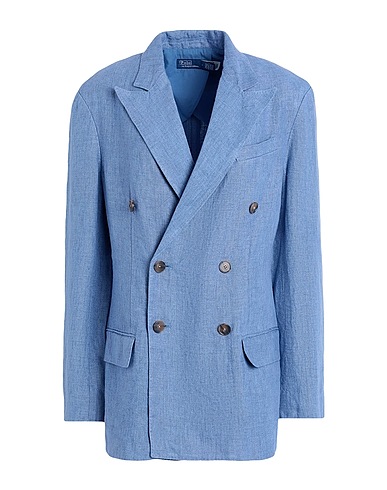 POLO RALPH LAUREN Blazer Light blue 100% Linen