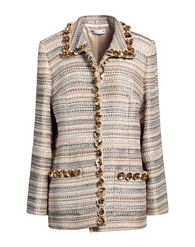 BOTONDI COUTURE Jacket Beige 65% Acetate, 33% Polyester, 2% Elastane, Wool, Cotton