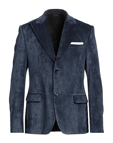 GREY DANIELE ALESSANDRINI Blazer Navy blue 85% Polyester, 12% Polyamide, 3% Elastane