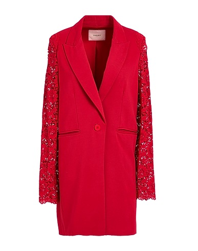 TWINSET Blazer Red 70% Viscose, 25% Polyamide, 5% Elastane, Cotton