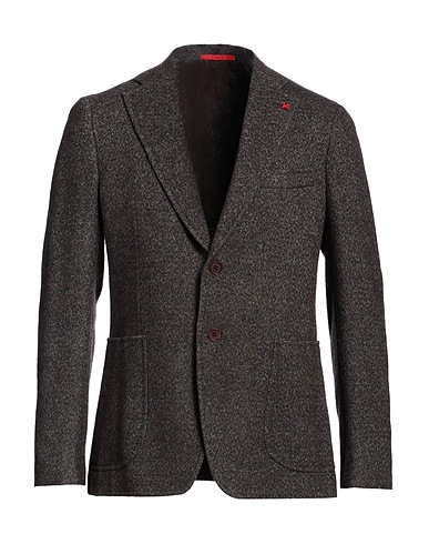 ISAIA Blazer Dark brown 52% Camel wool, 38% Llama wool, 10% Polyamide
