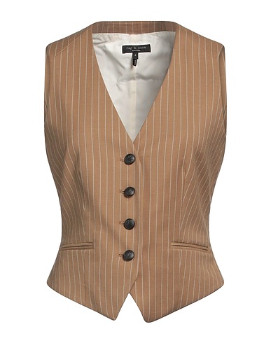 RAG & BONE Waistcoat Camel 57% Polyester, 20% Virgin Wool, 19% Viscose, 4% Elastane