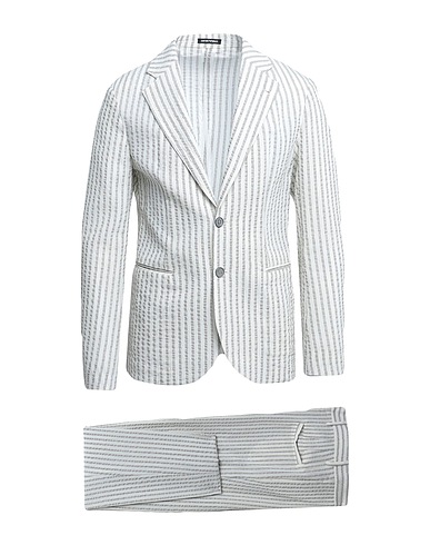 EMPORIO ARMANI Suits White 47% Cotton, 34% Viscose, 12% Linen, 7% Silk