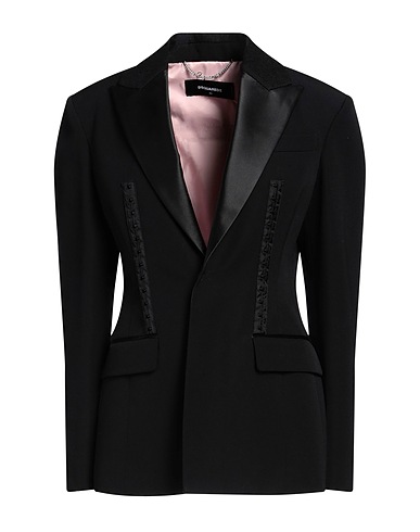 DSQUARED2 Blazer Black 100% Virgin Wool, Silk