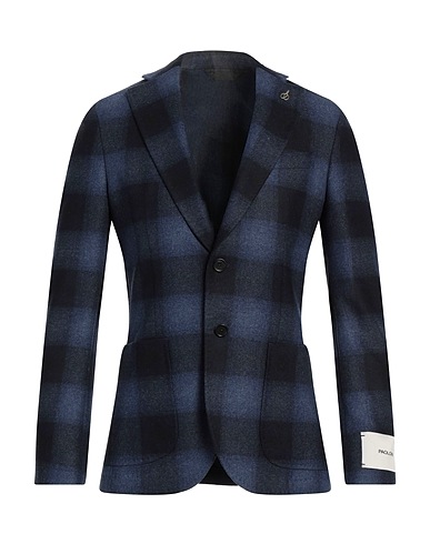 PAOLONI Blazer Navy blue 63% Wool, 37% Polyamide
