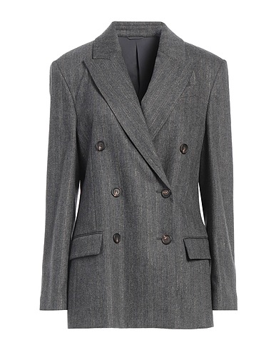 BRUNELLO CUCINELLI Blazer Charcoal 43% Wool, 42% Virgin Wool, 12% Polyamide, 2% Viscose, 1% Metallic Polyester