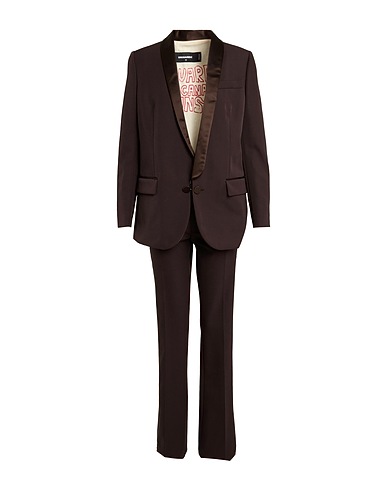 DSQUARED2 Suit Dark brown 55% Polyester, 45% Virgin Wool, Silk