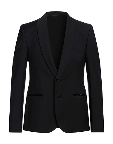 DANIELE ALESSANDRINI Blazer Black 55% Wool, 41% Polyester, 4% Elastane, Cotton