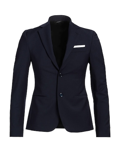 GREY DANIELE ALESSANDRINI Blazer Midnight blue 55% Wool, 41% Polyester, 4% Elastane