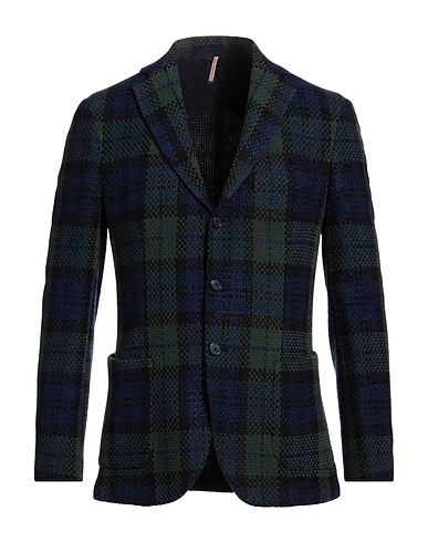 SANTANIELLO Blazer Navy blue 59% Cotton, 17% Wool, 17% Acrylic, 7% Polyamide