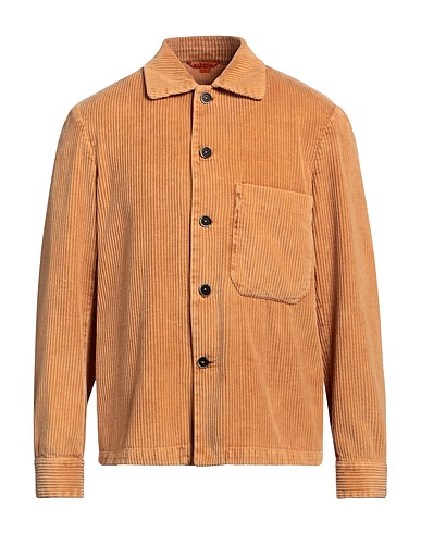 BARENA Camicia tinta unita Cuoio 100% Cotone