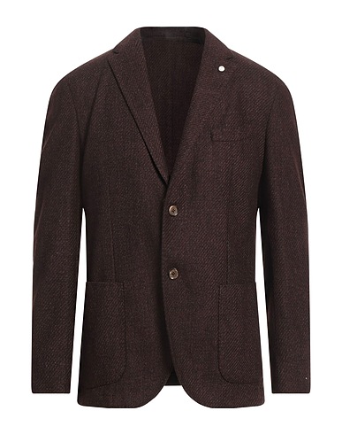 LUIGI BIANCHI Mantova Blazer Chocolate brown 75% Wool, 15% Polyamide, 10% Polyester