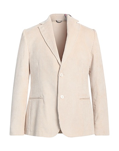 GREY DANIELE ALESSANDRINI Blazer Beige 87% Polyester, 11% Polyamide, 2% Elastane