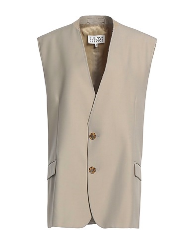 MM6 MAISON MARGIELA ジレ ベージュ ポリエステル 55% / ウール 45%