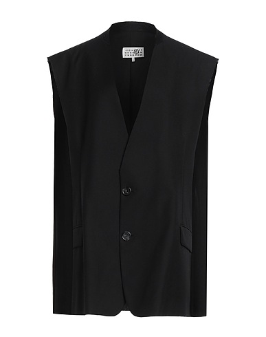 MM6 MAISON MARGIELA Vest Black 55% Polyester, 45% Wool