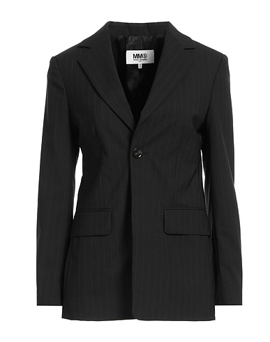 MM6 MAISON MARGIELA Blazer Black 54% Polyester, 44% Virgin Wool, 2% Elastane