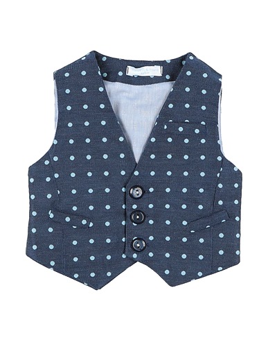 MANUELL & FRANK Waistcoat Navy blue 70% Polyester, 30% Cotton