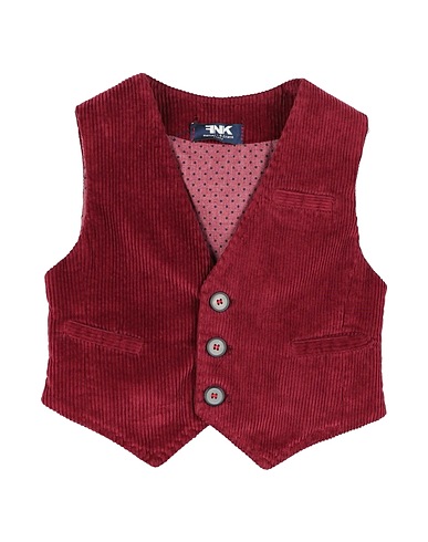 MANUELL & FRANK Waistcoat Burgundy 98% Cotton, 2% Elastane
