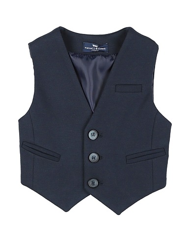 MANUELL & FRANK Waistcoat Navy blue 64% Viscose, 31% Polyamide, 5% Elastane