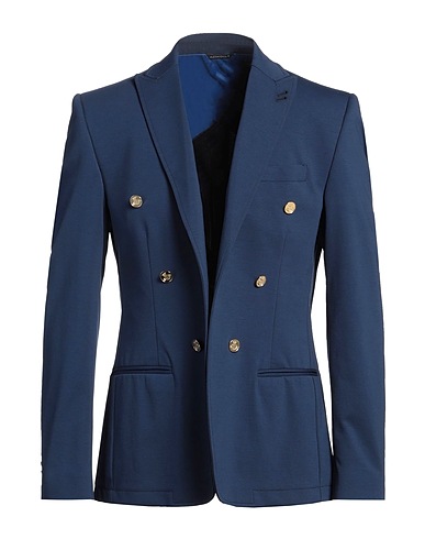 DANIELE ALESSANDRINI Blazer Navy 52% Cotton, 42% Polyamide, 6% Elastane