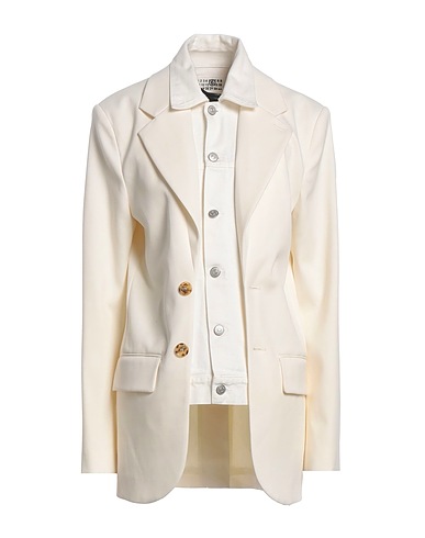 MM6 MAISON MARGIELA Blazer Cream 54% Polyester, 44% Virgin Wool, 2% Elastane, Cotton