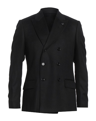 LARDINI Blazer Black 94% Wool, 6% Cashmere
