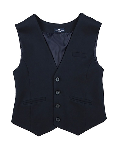 MANUELL & FRANK Waistcoat Midnight blue 64% Viscose, 31% Polyamide, 5% Elastane