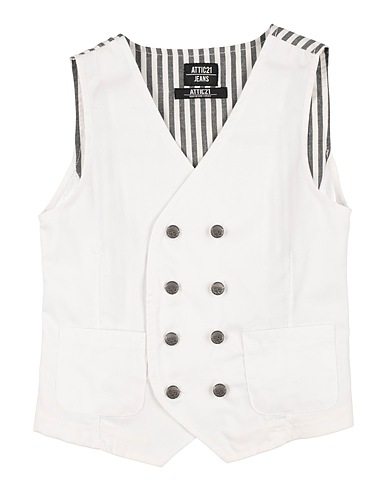 ATTIC 21 Waistcoat White 47% Polyester, 27% Linen, 26% Viscose