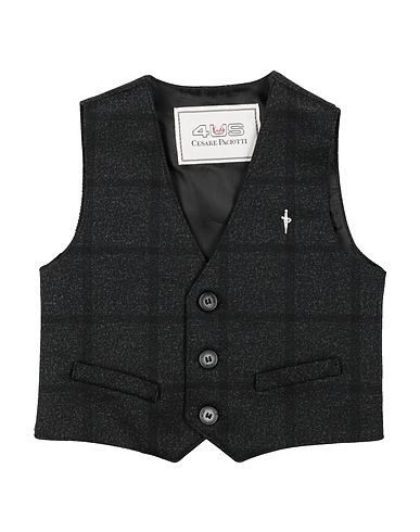 PACIOTTI 4US Suit vest Black 80% Polyester, 15% Viscose, 5% Elastane