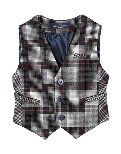 MANUELL & FRANK Waistcoat Navy blue 54% Cotton, 39% Polyester, 4% Other Fibres, 3% Elastane