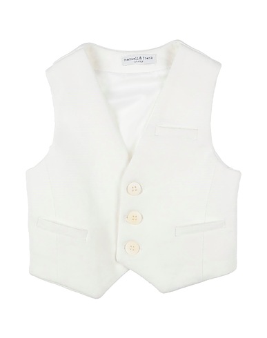 MANUELL & FRANK Waistcoat Cream 95% Cotton, 5% Elastane