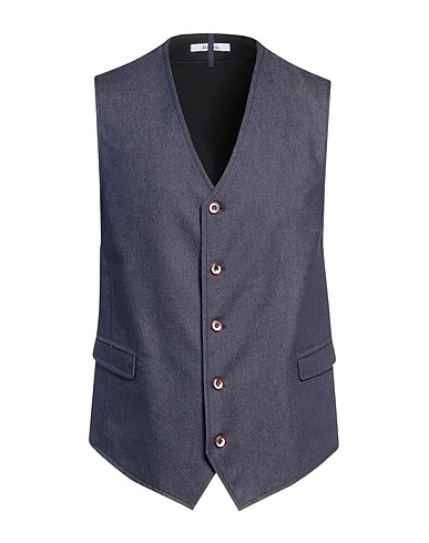 BERNA Gilet de costume Bleu marine 67% Coton, 30% Polyester, 3% Élasthanne
