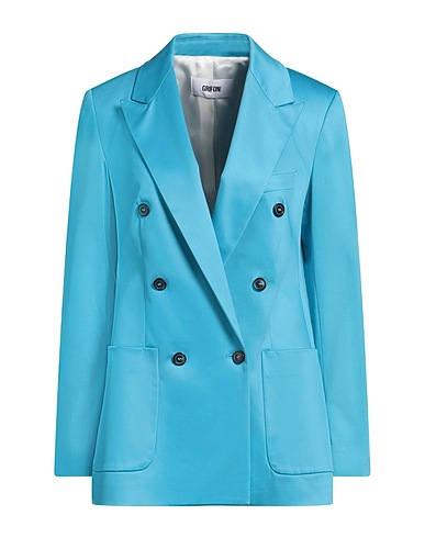 GRIFONI Blazer Azure 96% Cotton, 4% Elastane