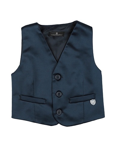 CARLO PIGNATELLI Waistcoat Midnight blue 52% Polyester, 45% Cotton, 3% Elastane