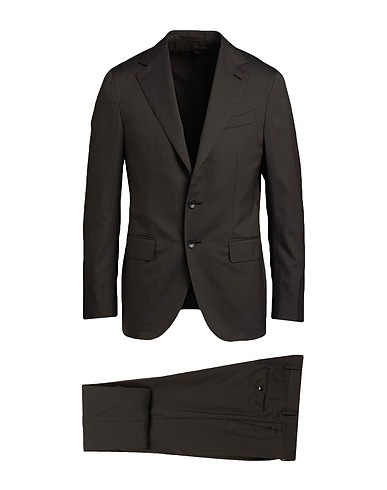 CARUSO Suits Dark brown 48% Cotton, 44% Wool, 8% Silk