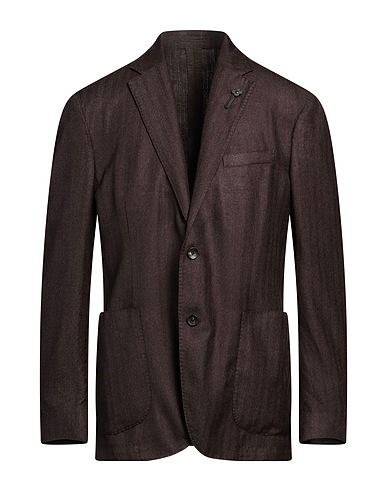 LARDINI Blazer Dark brown 43% Cashmere, 42% Wool, 15% Silk
