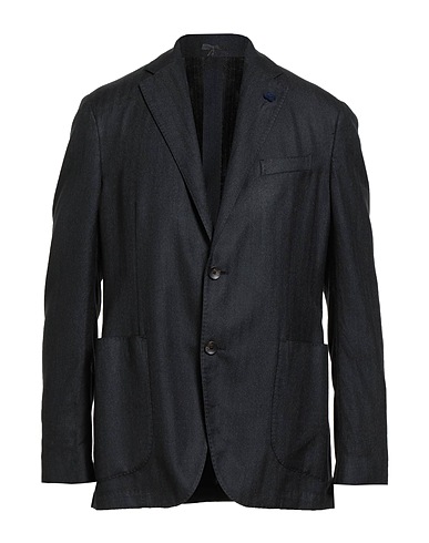 LARDINI Blazer Black 43% Cashmere, 42% Wool, 15% Silk