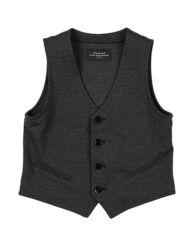 PAOLO PECORA Suit vest Charcoal 64% Polyester, 31% Viscose, 5% Elastane