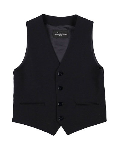 PAOLO PECORA Waistcoat Navy blue 64% Polyester, 34% Viscose, 2% Elastane