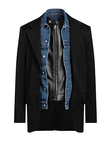 MM6 MAISON MARGIELA Blazer Black 54% Polyester, 44% Virgin Wool, 2% Elastane, Cotton, Calfskin