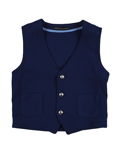 DANIELE ALESSANDRINI Waistcoat Midnight blue 73% Polyester, 25% Viscose, 2% Elastane