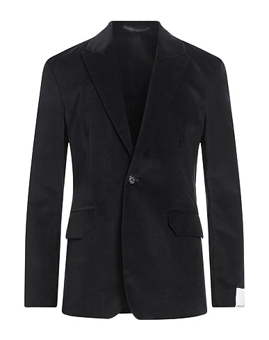 PAOLO PECORA Blazer Black 90% Cotton, 8% Polyester, 2% Elastane
