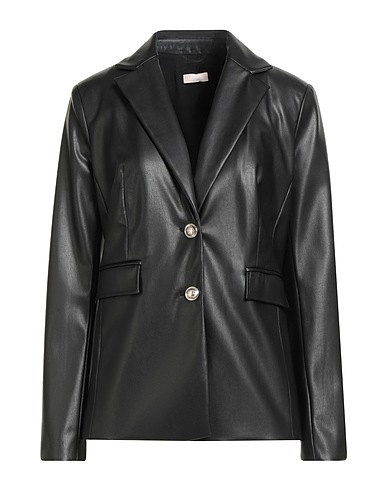 LIU •JO Blazer Black 100% Polyester, Polyurethane resin