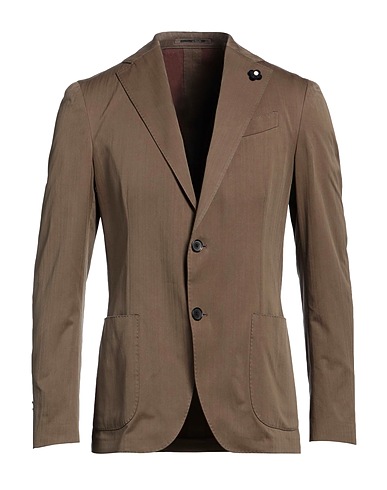 LARDINI Blazer Chocolate brown 90% Cotton, 10% Silk