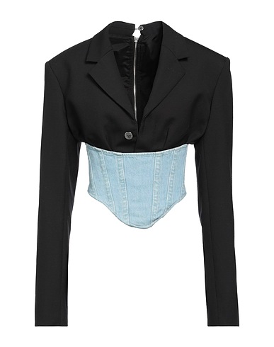 DION LEE Blazer Black 100% Wool, Cotton