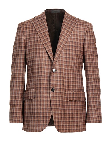 CORNELIANI Blazer Brown 58% Virgin Wool, 28% Silk, 7% Cashmere, 7% Linen
