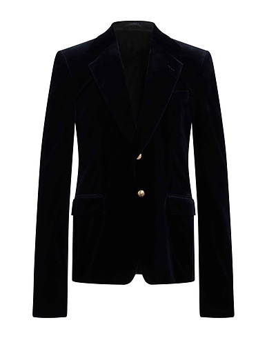 GUCCI Blazer Midnight blue 98% Cotton, 2% Elastane