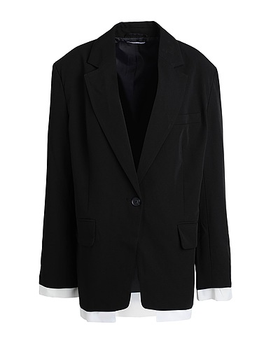 TOPSHOP Blazer Black 76% Polyester, 19% Viscose, 5% Elastane