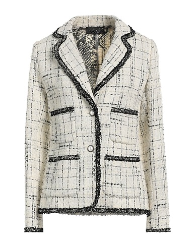 CLIPS Blazer White 41% Acrylic, 24% Polyester, 22% Wool, 7% Cotton, 6% Synthetic fibers