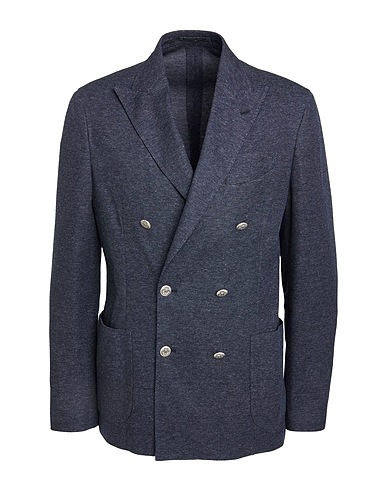 LARDINI Blazer Midnight blue 79% Cotton, 21% Polyester